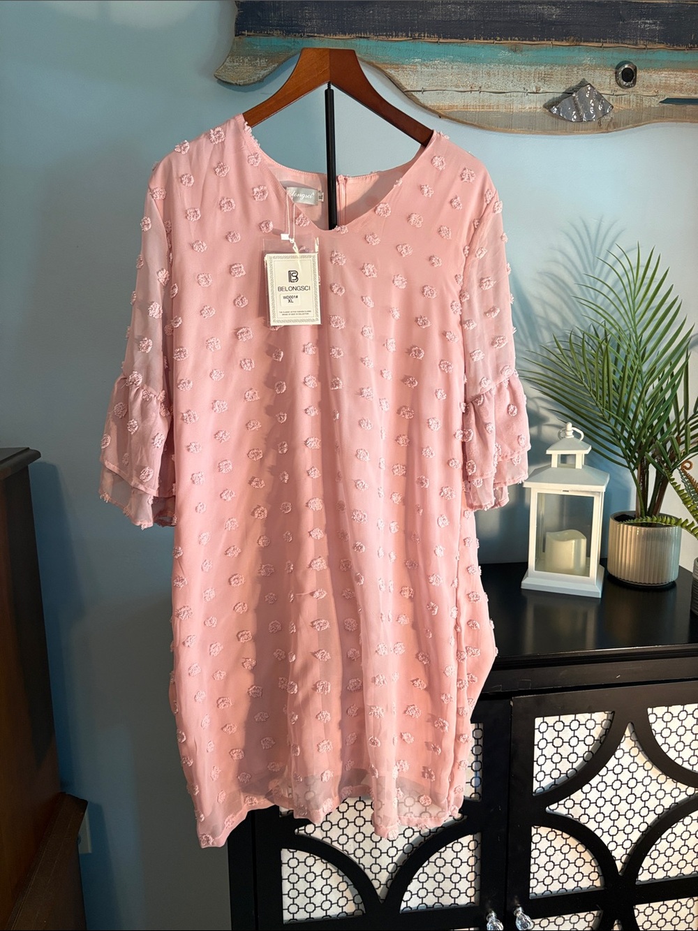 Bellino & Co. Pink Embroidered Shift Dress